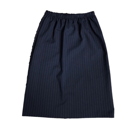 S304  Vintage Navy Blue Pin Stripe Pencil Skirt Size 6P - Picture 1 of 5